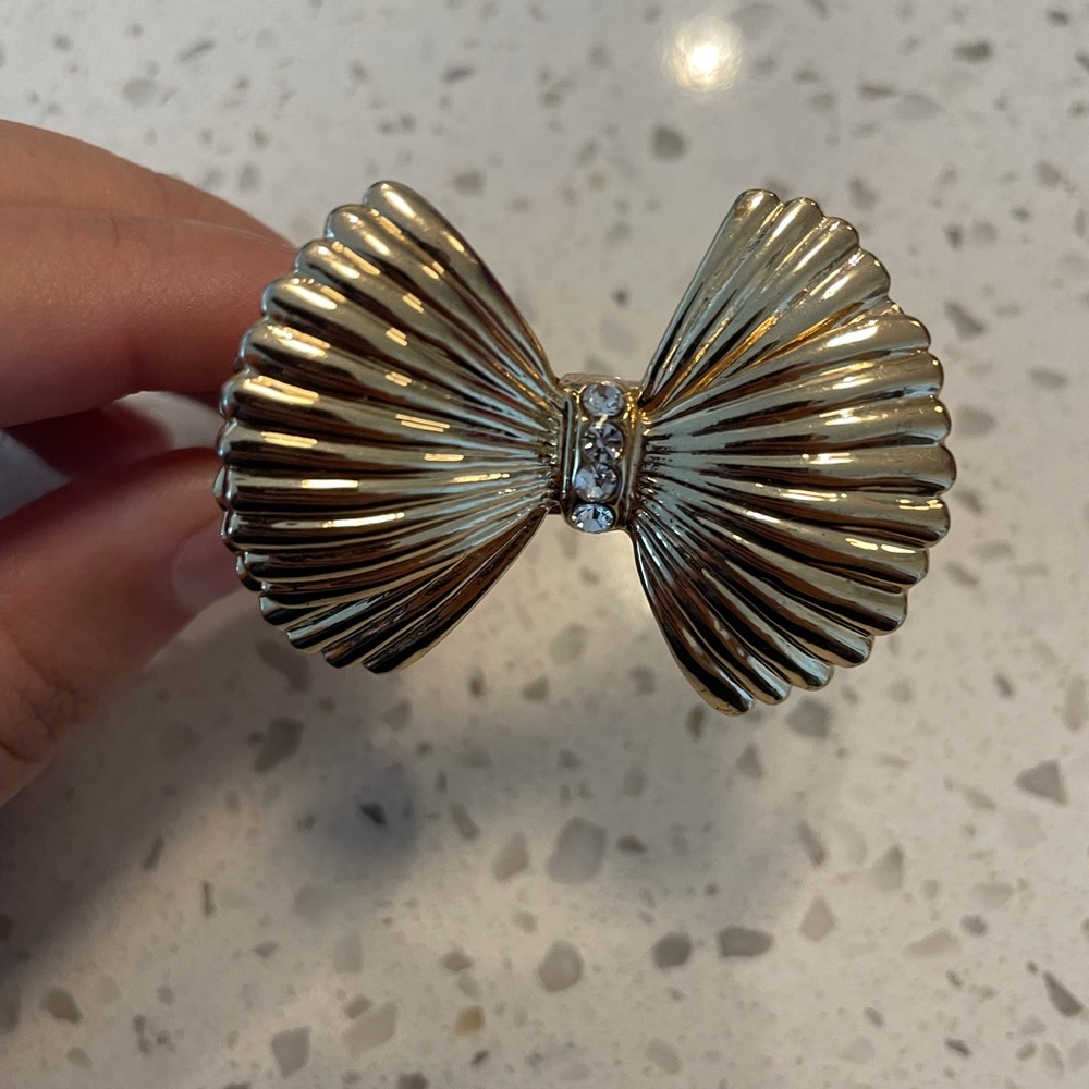 Lilly Pulitzer Pink Bow Gold Tone Cuff Bracelet - Picture 6 of 7